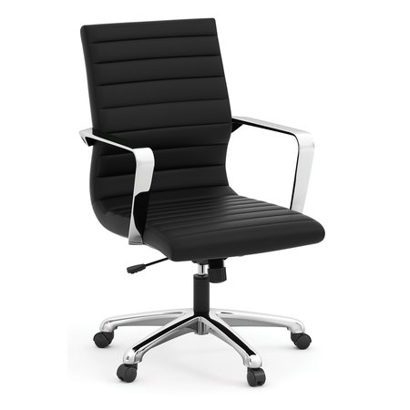 OFFICESOURCE Tre Lite Collection Executive Mid Back Chair with Chrome Frame 60821ABK